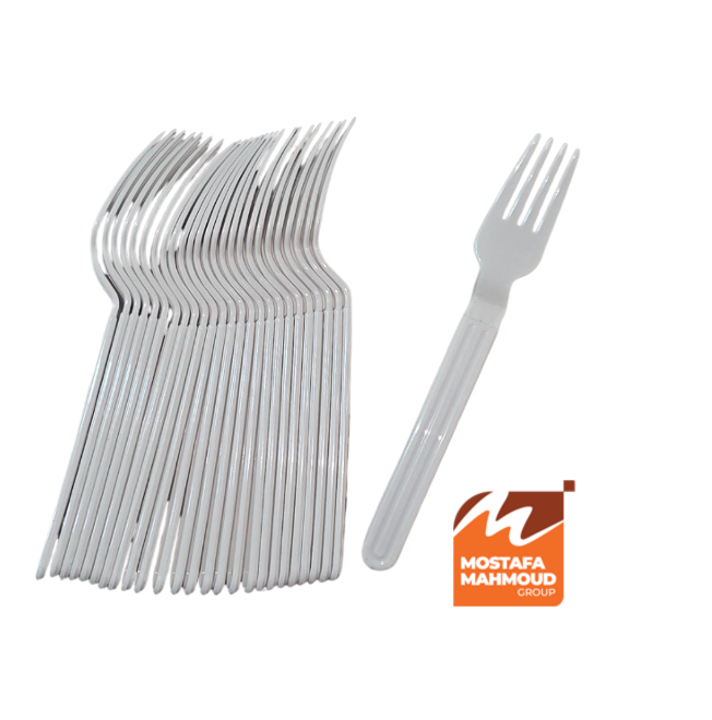 Disposable white fork 25 pieces شوكة بلاستيك بيضاء