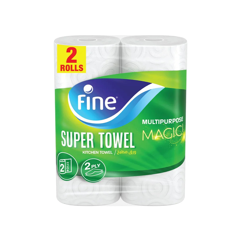 مناديل رول مطبخ فاين سوبر تاول 2 طبقة - 2رول